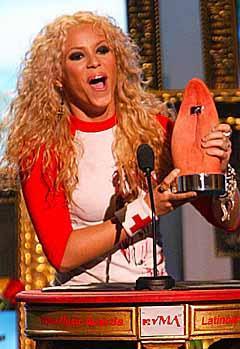BIG WINNER: Latin pop princess Shakira took home five MTV Latin America video awards.
