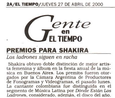Premios para Shakira